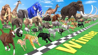Ultimate Race 40 Wild Animals Speed Challenge Who is the Fastest Animal Revolt Battle Simulator