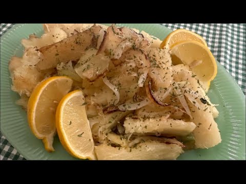 Yuca(Cassava) and Onion stir-fries with Garlic | ユカ(キャッサバ)と玉ねぎのニンニク炒め