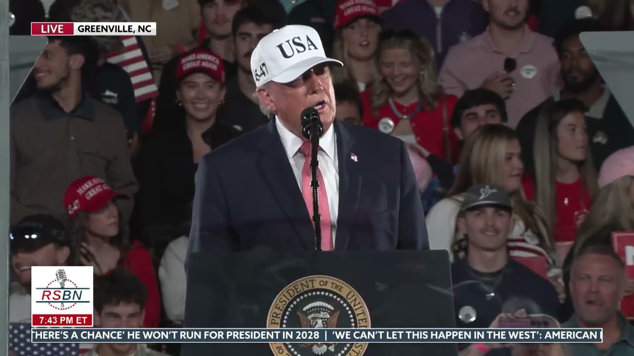 FULL SPEECH: President Trump Speaks to Large crowds at Rally in Greenville, NC - 10/20/2026