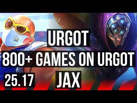 URGOT vs JAX (TOP) | 800+ games, 7/2/4 | KR Grandmaster | 25.17