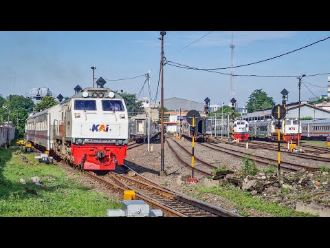 PASUKAN KERETA PAGI PADATI STASIUN UJUNG KOTA SURABAYA!! Berburu Kereta Api di Stasiun Surabaya Kota