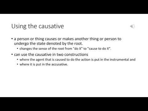 Lesson 32 – Secondary conjugations – The causative