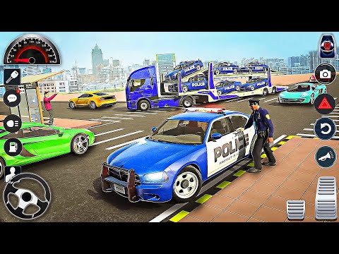 US Police Car Transporter Truck Sim - Rescue Limousine Driving Game | Android Gameplay