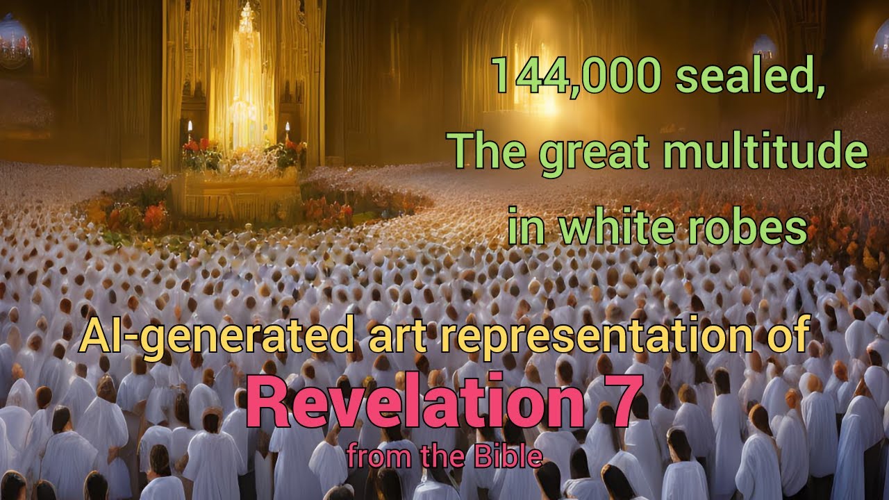 AI Generated Art, Revelation 7 - 144,000 sealed, The great multitude in white robes