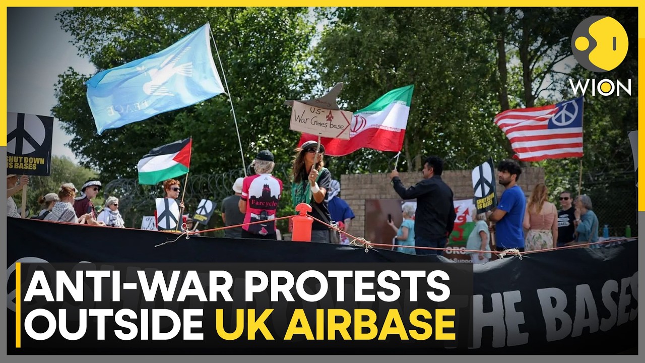 Anti-War Protests Held at UK's Royal Air Force Base | WION