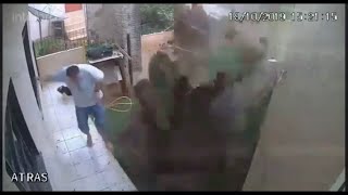 Man blows up backyard trying to kill a pest.
