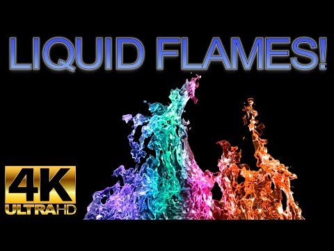 Have You Ever Seen LIQUID FLAMES in 4K Ultra High Definition? (12 Hours With Chapters/Colors)