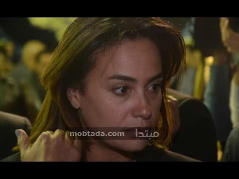 الشحات مبروك وهند صبرى فى عزاء والدة المخرج شريف عرفة