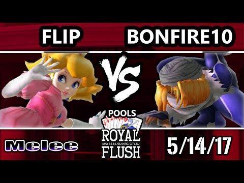 Royal Flush SSBM - Flip (Peach) Vs. Bonfire10 (Sheik) - Smash Melee Tournament