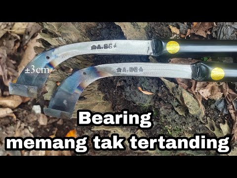 pandai besi, bearing roda dibikin pisau sadap karet, pisau karet bearing, kualitas baja bearing