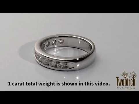 1 Carat 10 Stone Channel Set Wedding Ring -TwoBirch - TB-WR-0240-WG-L