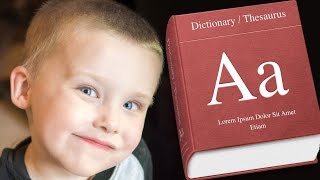 Kid Studying for the SAT - Jacob's First Vocabulary Test - 4 Years Old