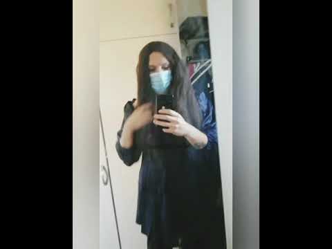 Crossdresser tries out new dress and pants