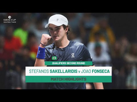 Stefanos Sakellaridis v Joao Fonseca | Brazil v Greece | WG 1 First Round Match Highlights