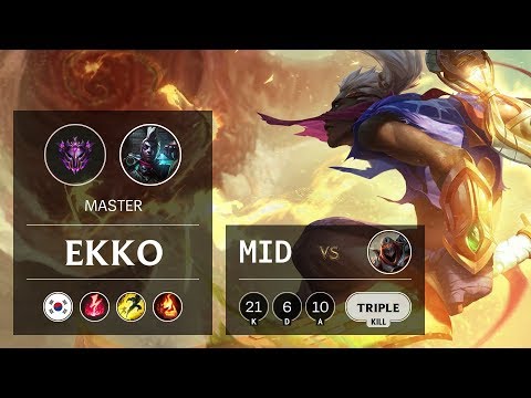 Ekko Mid vs Zed - KR Master Patch 9.23