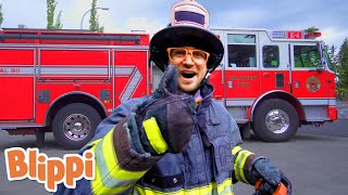 Blippi Visits a Firetruck Station! | Learn about Vehicles for Kids | Educational Videos for Toddlers