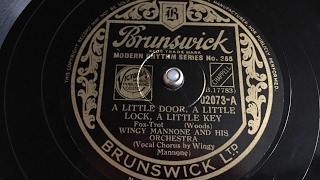 Music video thumbnail preview for Wingy Mannone - A Little Door, A Little Lock, A Little Key - 78 rpm - Brunswick 02073 by Wingy Manone and His Orchestra