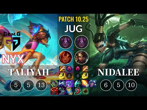 GEN Nyx Taliyah vs Nidalee Jungle - KR Patch 10.25