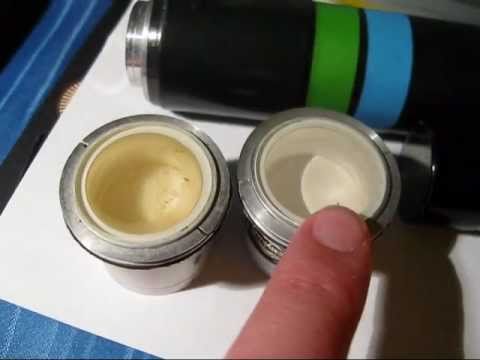 a close look INTO a scintillation crystal (radiation detector) / sodium iodide + thallium / NaI(Tl)