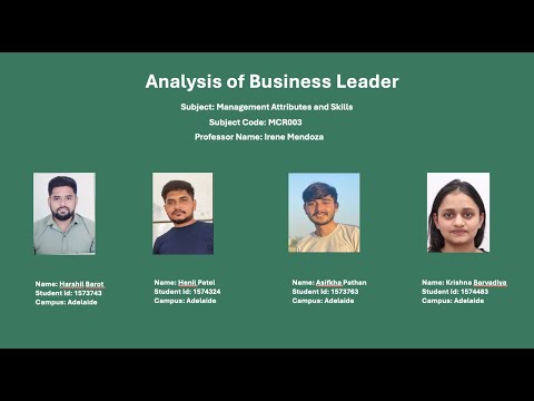 MCR003 Management Attributes and Skills. UBSS Students Adelaide Campus.