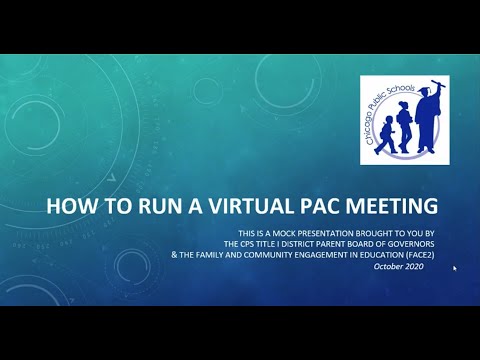 How to Run a Virtual PAC Meeting