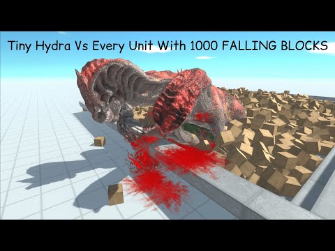 Tiny Hydra Vs Every Unit With 1000 FALLING BLOCKS ARBS |Animal Revolt Battle Simulator