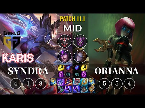 GEN Karis Syndra vs Orianna Mid - KR Patch 11.1
