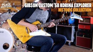 Video thumbnail for No Talking...Just Tones | Gibson Custom Shop 1958 Korina Explorer VOS Historic Collection by Peach Guitars