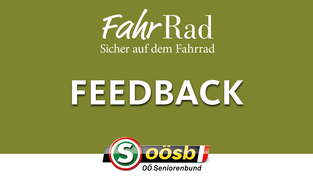 Sicher auf dem Fahrrad – Feedback