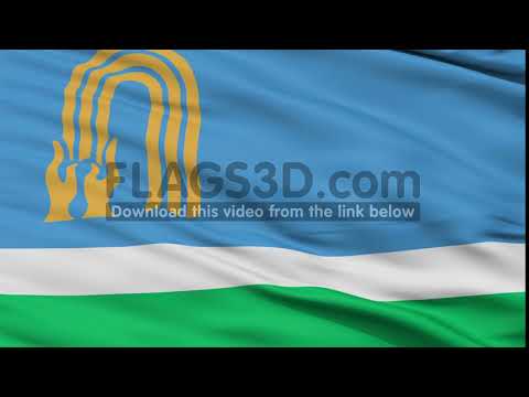 Closeup Oktyabrsky city flag, Russia