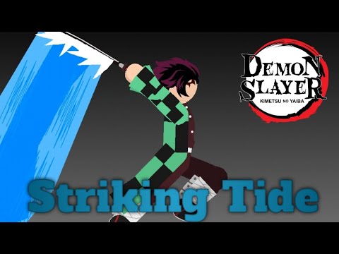 Tanjiro's Water Breathing Fourth Form (Striking Tide) | Sticknodes Animation