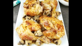 Pollo al horno en salsa de champiñones \ sencillo de preparar y delicioso