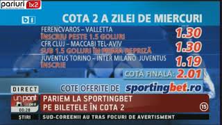 Biletul în cotă 2 Sportingbet: Miercuri, 100% fotbal!