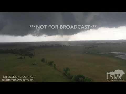 5-29-2019 Canton, Tx Stovepipe tornado doing damage large debris being thrown from drone close range