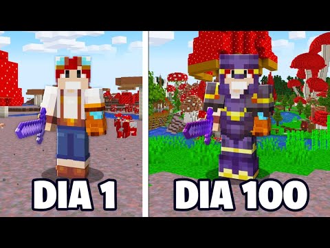 100 DIAS RECRIANDO O BIOMA DE COGUMELO DO MINECRAFT