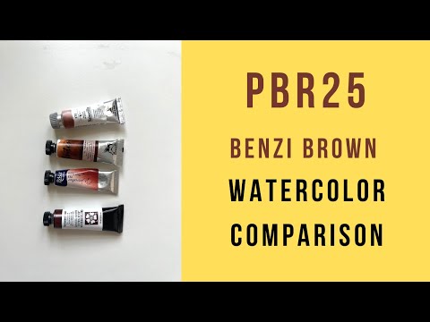 PBr25 Benzimidazolone Brown Watercolor Comparison: Maimeri, Rosa Gallery, Daniel Smith, Renesans.