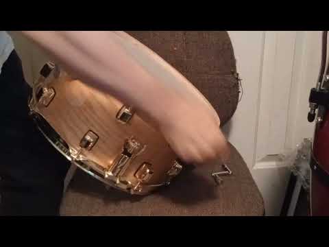 WATCH VIDEO! OCEAN PACIFIC CUSTOMIZED UPGRADED SNARE DRUM (OPDC) ASH ON MAPLE - LACQUERED CLEAR image 14