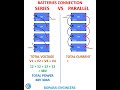 BATTERIES CONNECTION IN SERIES VS PARALLEL #Battery #series #parallel #inverter #Batteries #voltage