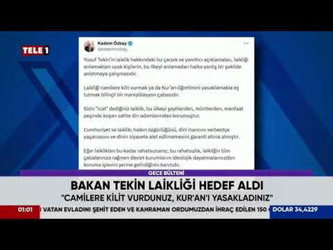 Genel Başkanımız Kadem Özbay`ın Milli Eğitim Bakanı Yusuf Tekin`in laiklik konusundaki açıklamalarına ilişkin düşüncelerini Tele1 TV paylaştı. | EĞİTİM İŞ