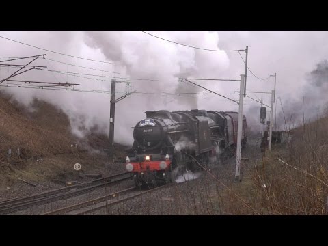 LMS 45407 & 45690 Hammer up Shap on The Hadrian  7/3/15.