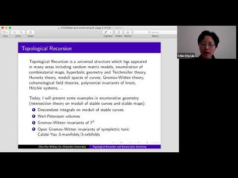 Melissa (Chiu-Chu) Liu: Topological Recursion and Enumerative Geometry