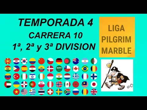Carrera de Canicas de Países - 10 de 10 - Temporada 4 - 1ª, 2ª y 3ª División -Torneo de Liga-Algodoo