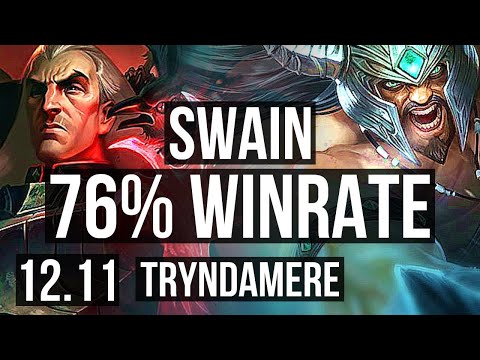 SWAIN vs TRYNDA (TOP) | 76% winrate, Rank 6 Swain, 3/0/3 | TR Master | 12.11