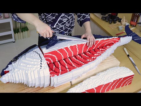Huge Lego Tuna Fish Dismantled/ Mukbang  /  Stop Motion Cooking ＆ ASMR