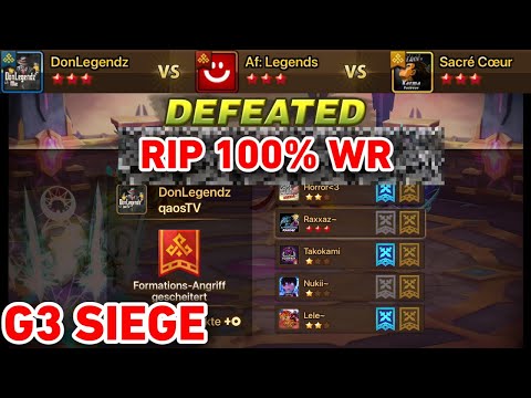 G3 Siege | DonLegendz vs Af: Legends vs Sacre Coeur | #summonerswar