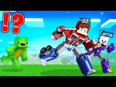 TRANSFORMERS Speedrunners vs Hunter in Minecraft - Maizen JJ and Mikey