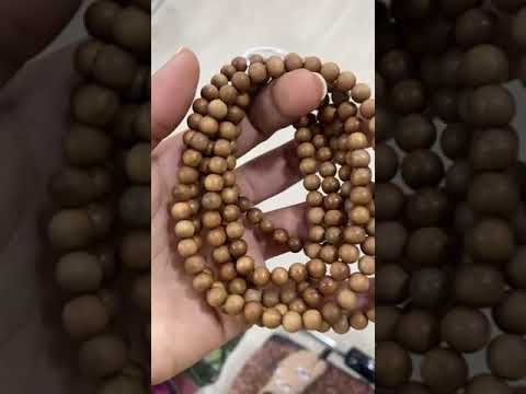 Round sandalwood meditation mala beads, size: max. 20 mm