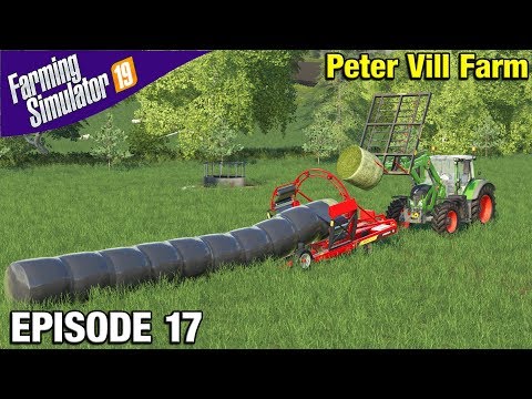 WRAPPING SILAGE Farming Simulator 19 Timelapse - Peter Vill Farm FS19 Episode 17