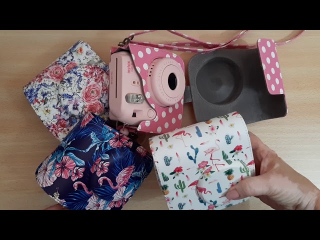 Vídeo relacionado con Frankmate Funda Protectora Compatible con Fujifilm Instax Mini 12, 11, 9, 8, cámara instantánea con Bolsillo para Accesorios y Correa Ajustable, Margarita Rosa, Funda Instax