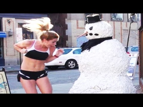 Best Scary Snowman Hidden Camera Practical Joke Compilation 2015